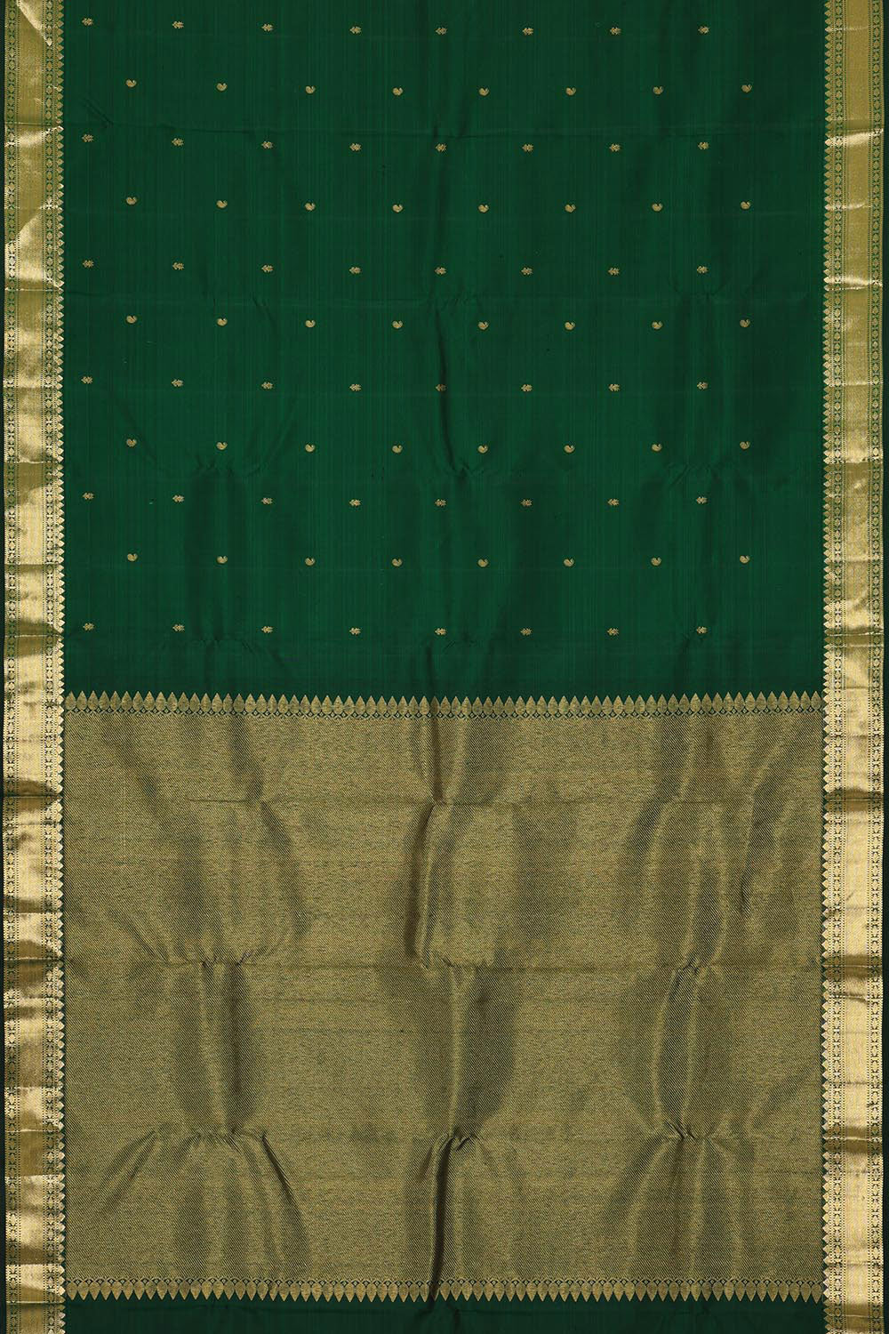 Image of Kanchipattu Bottle Green Brocade Saree